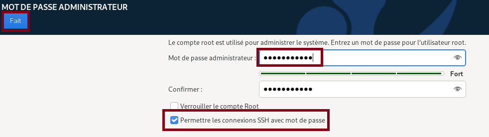 admin password almalinux