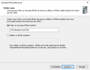 creation fichier zone