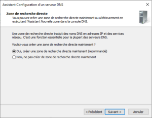 creer une zone de recherche directe maintenant